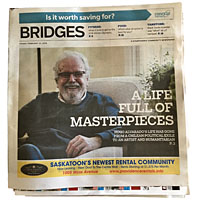 Hugo on cover of StarPhoenix Bridges Magazine